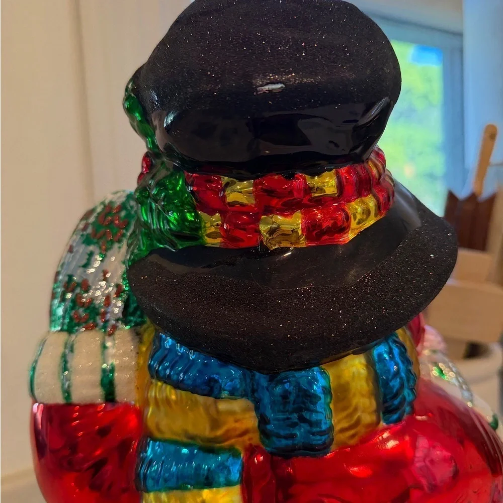 Large traditions hand blown vintage Snowman Family Holiday Decor